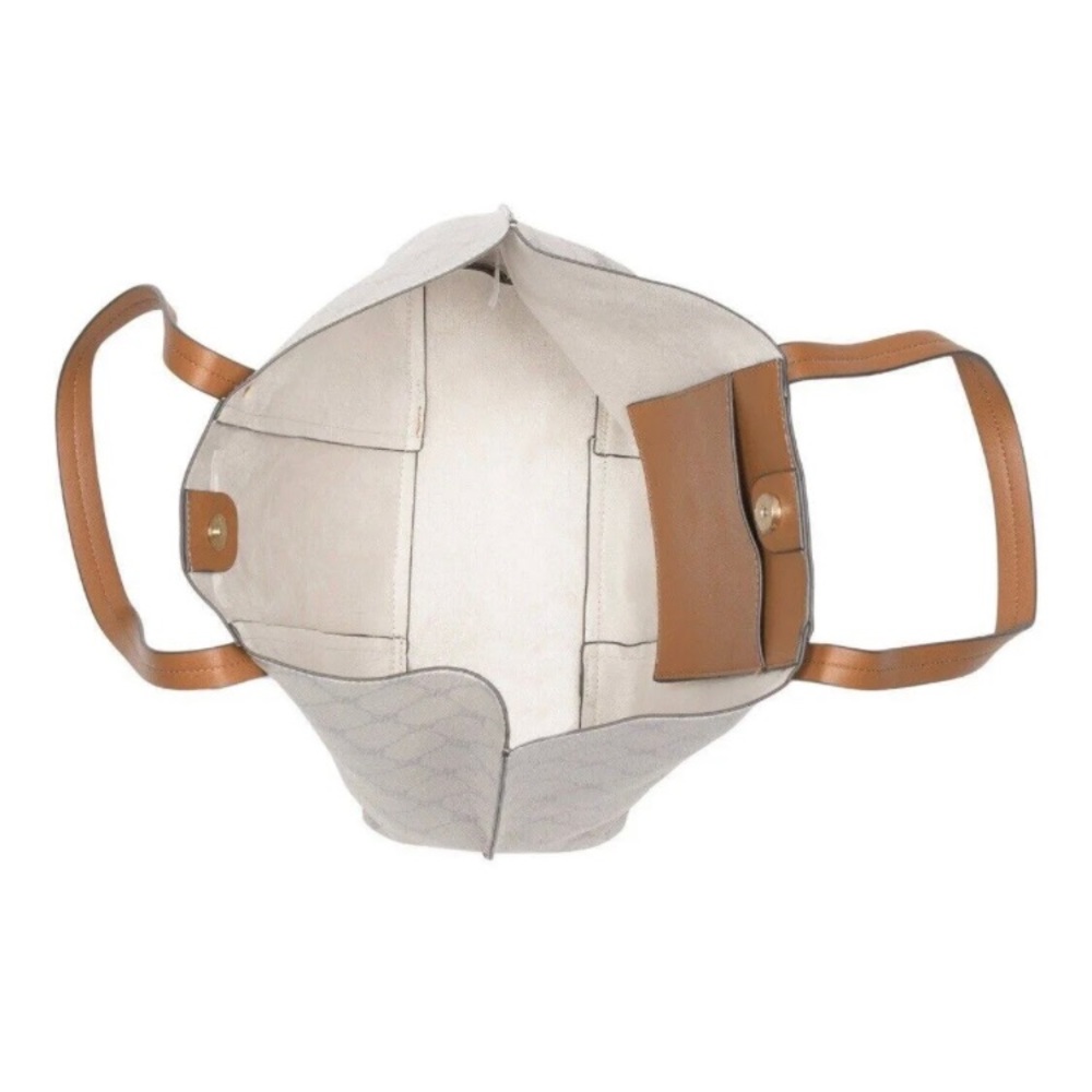Steve Madden Tote Purse with Crossbody Bag 2pc Set | Cream Beige Logo | NWT - Picture 6 of 9